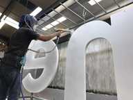 Built-Up Letters being fabricated